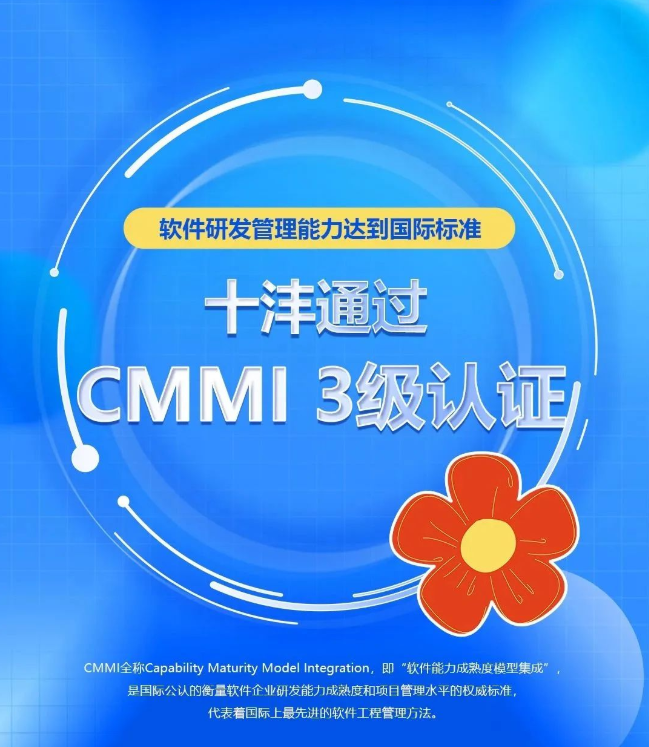 喜报 | 十沣通过CMMI 3级认证，软件研发管理能力达到国际标准